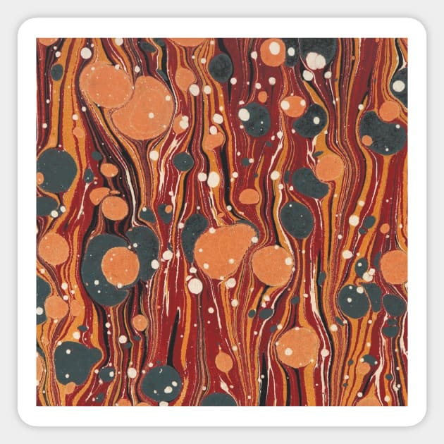 Vintage River's Dream  Brown Yellow Orange Abstract Marble Art Sticker by Darksavage